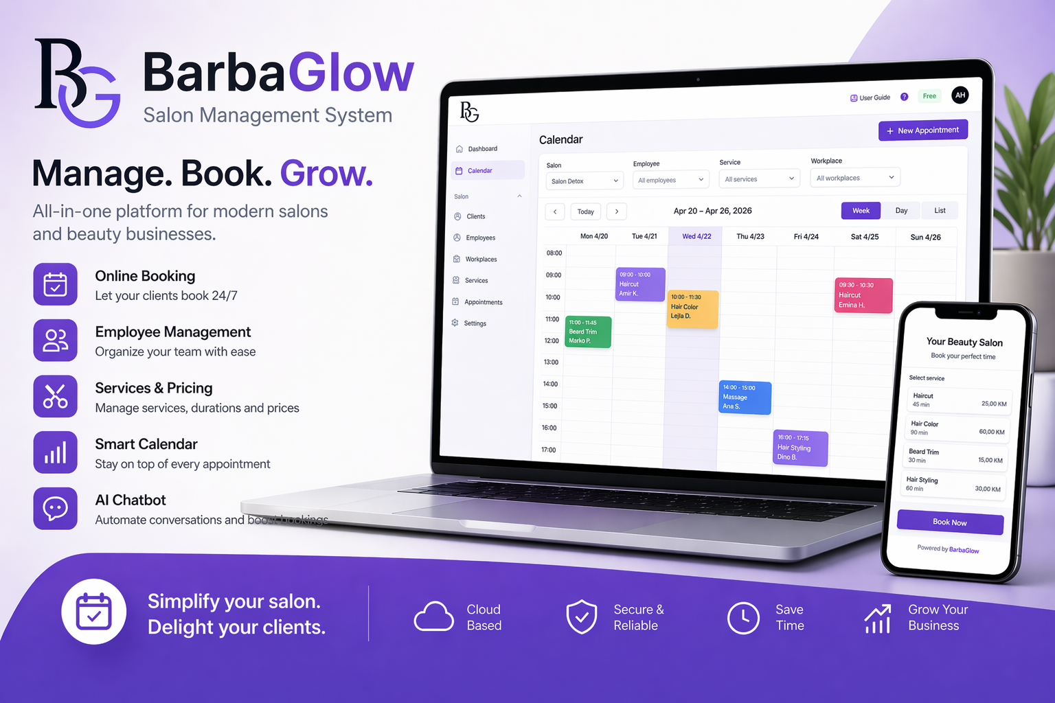 BarbaGlow dashboard